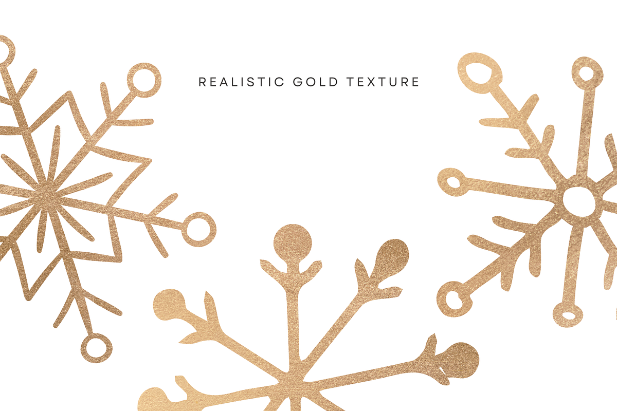 Christmas Gold Snowflake Clipart, a Seasonal Illustration by Lucie Sindelkova (Photo 4 of 6)