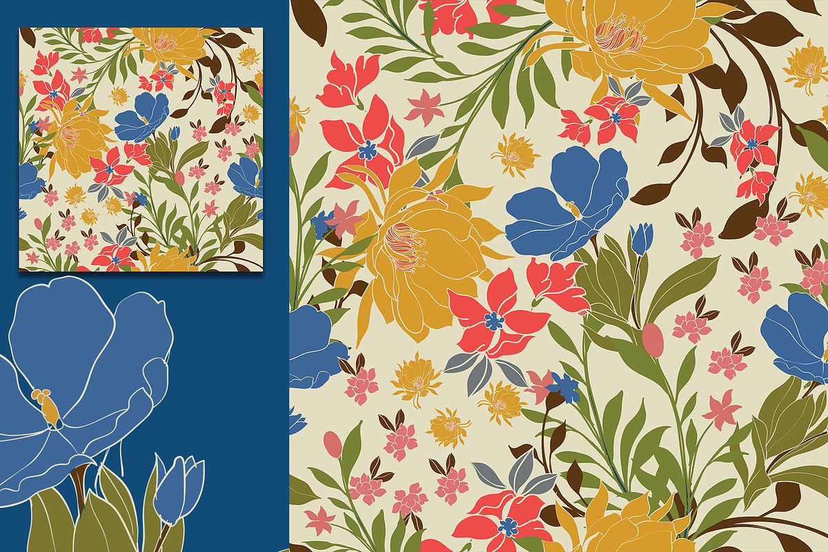 20EPS/jpg seamless floral pattern, a Pattern Graphic by Theraphosath (Photo 8 of 11)
