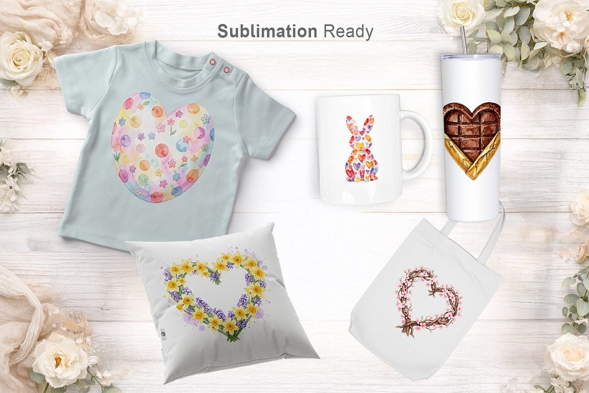 Whimsical Easter Heart Sublimation, an Illustration by Artnoy (Photo 6 of 8)