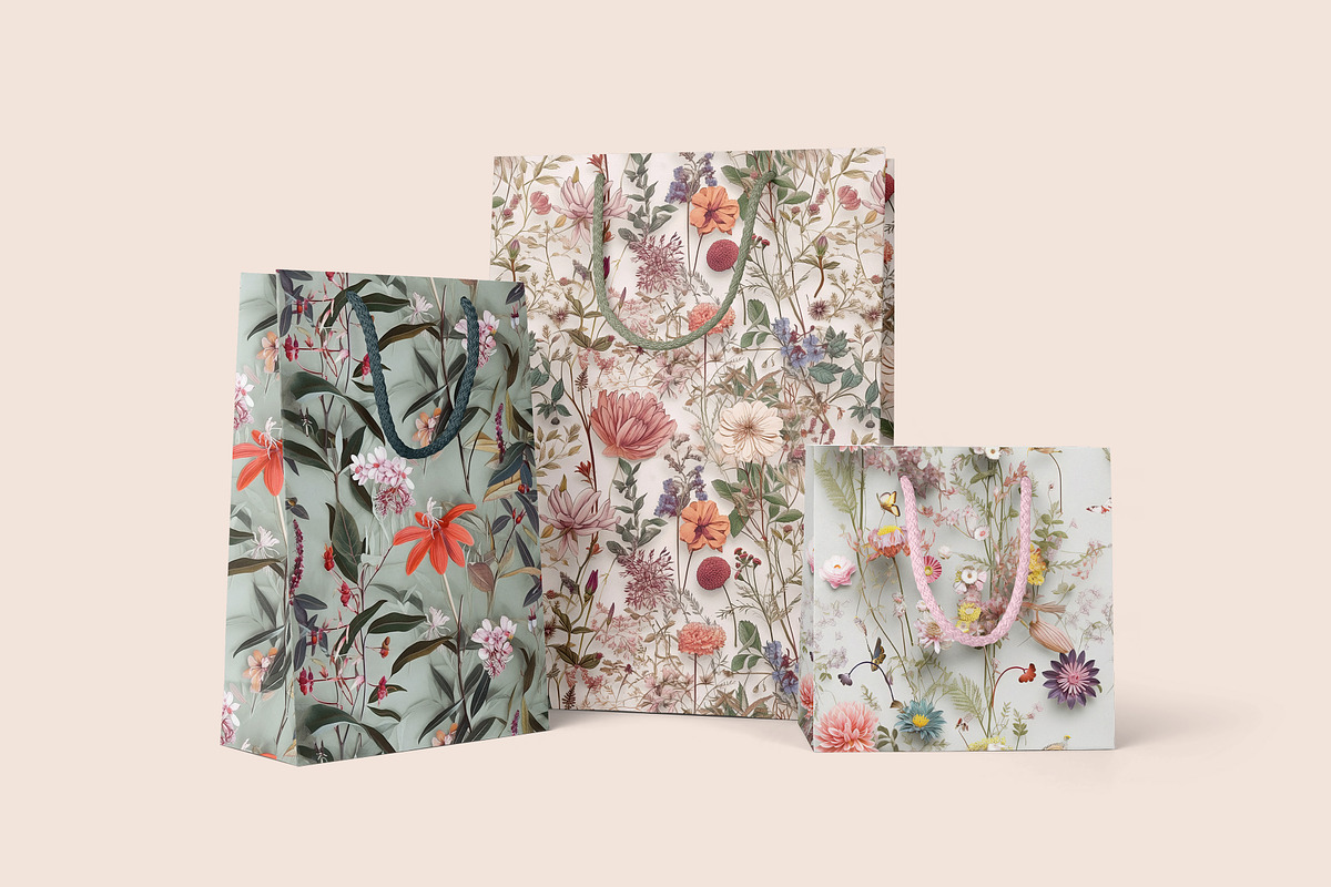Paper Cut Floral Pattern Set, a Pattern Graphic by Ninterints (Photo 9 of 14)