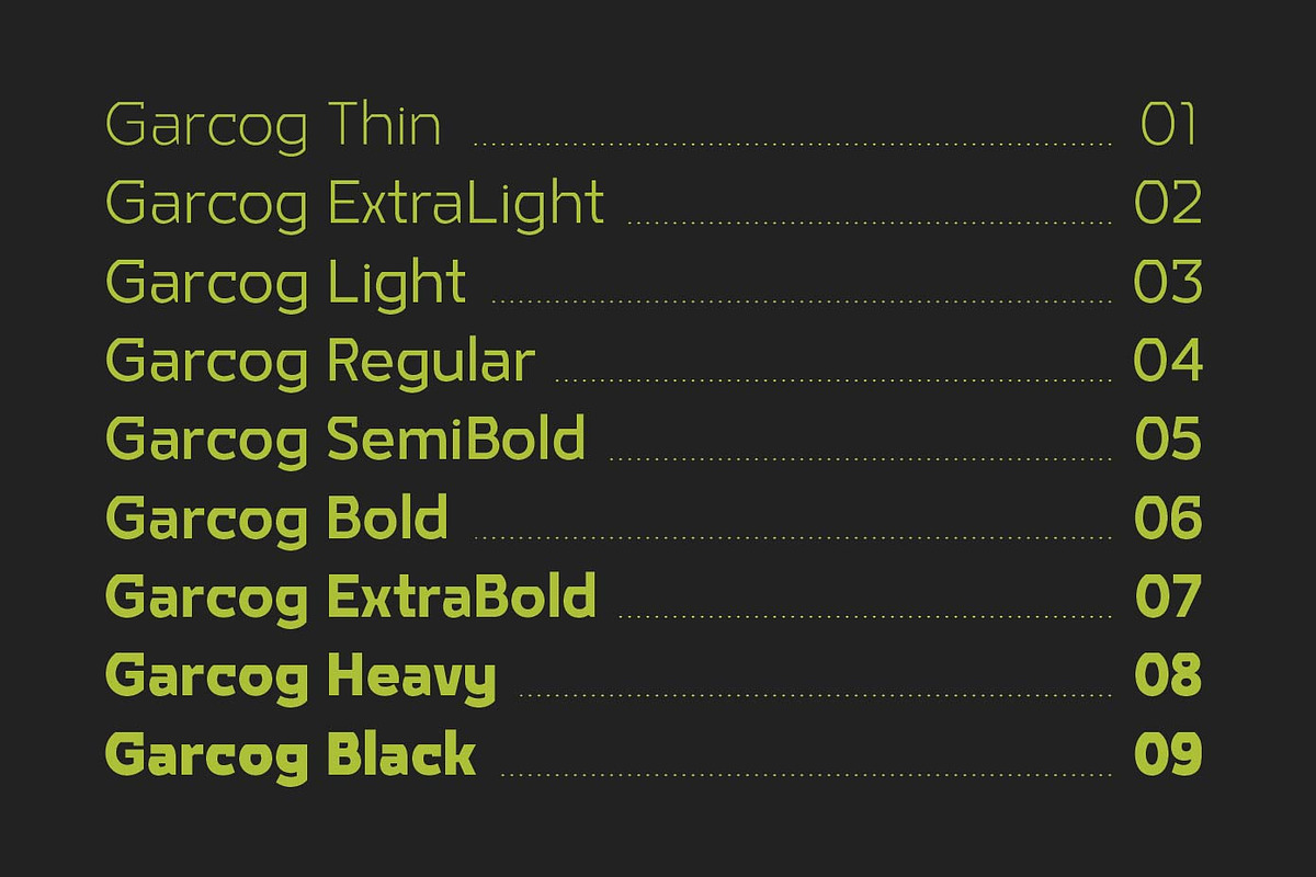 Garcog Modern Sans Font, a Sans Serif Font by Patria Ari (P4tcreativa) (Photo 3 of 11)