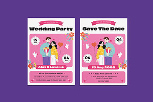 Bingslove Wedding Invitation, an Invitation Template by iDoodle Studio