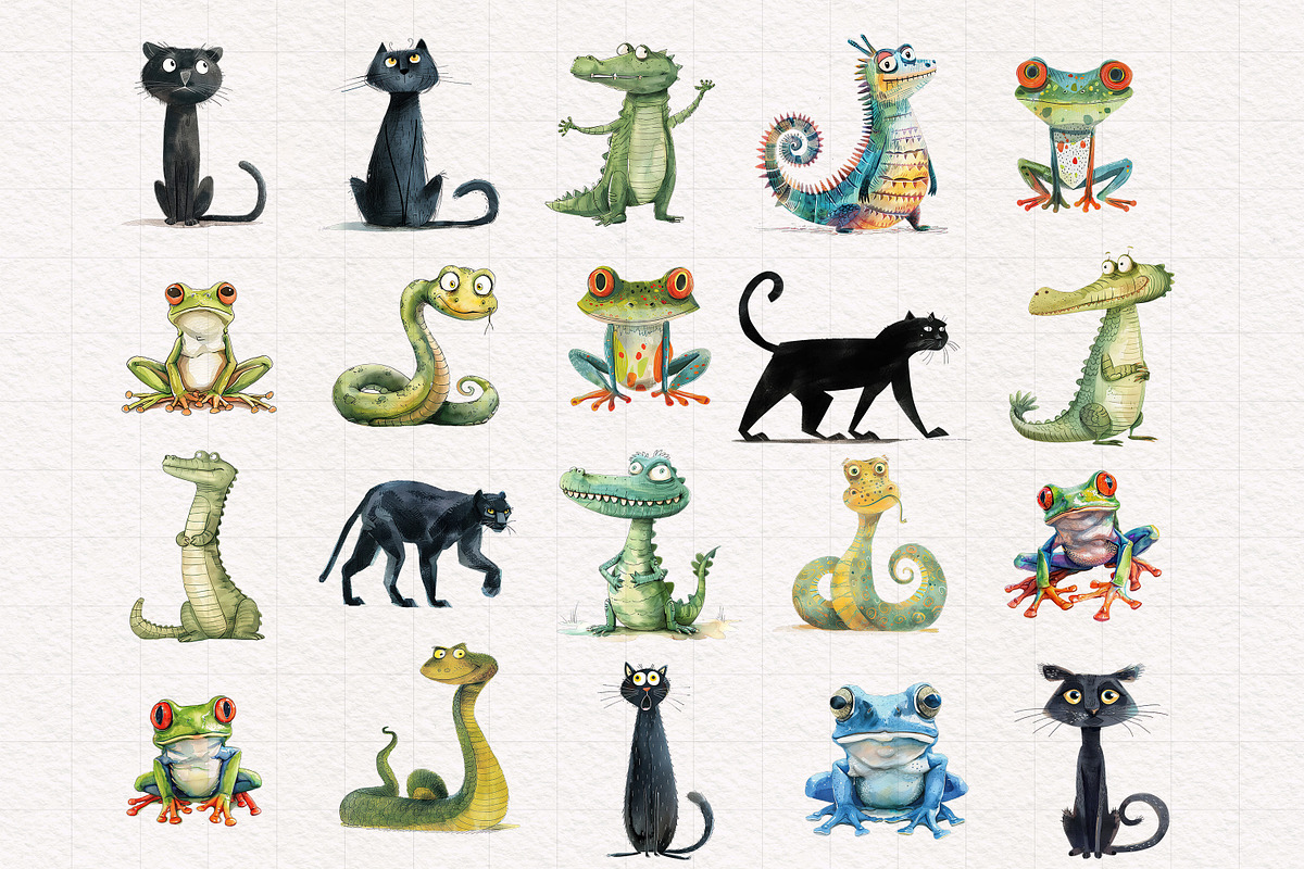 Quirky Rainforest Animals, an Animal Illustration by PaintPixelCo (Photo 19 of 19)
