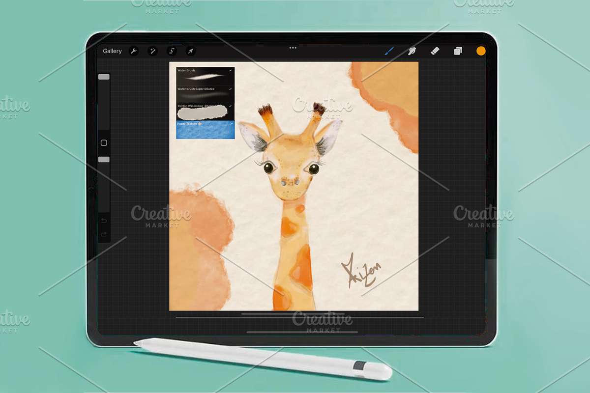 Watercolor Procreate Brushes, a Brush Add-On by byMariZen (Photo 2 of 6)