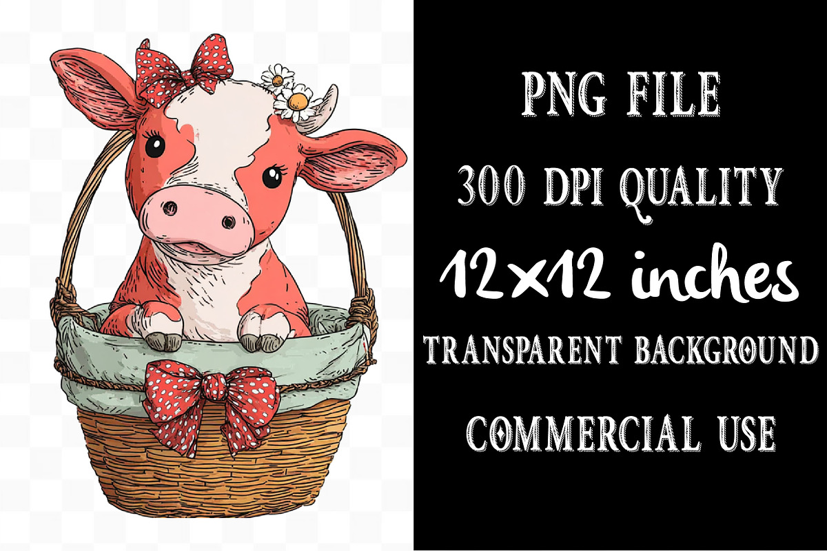 Whimsical Easter Cow Clipart, an Illustration by Designking (Photo 4 of 5)