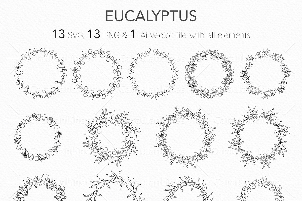 Floral Wreath SVG Bundle, an Object Graphic by CaraulanStore (Photo 4 of 8)