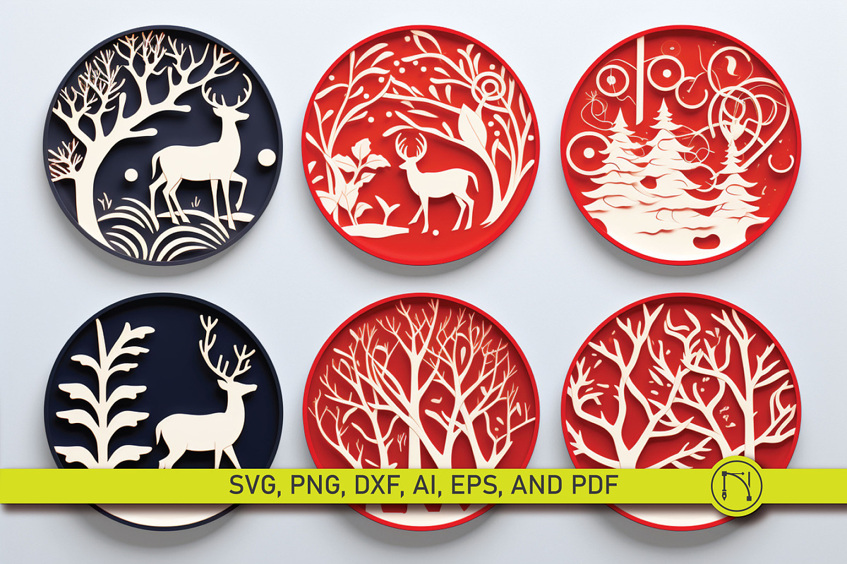 Cricut Christmas Coasters SVG bundl, a Graphic by NGISED (Photo 3 of 10)