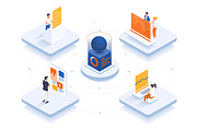 Flat design isometric illustrations, an Education Illustration by Creative Graphics (Thumbnail 3 of 15)