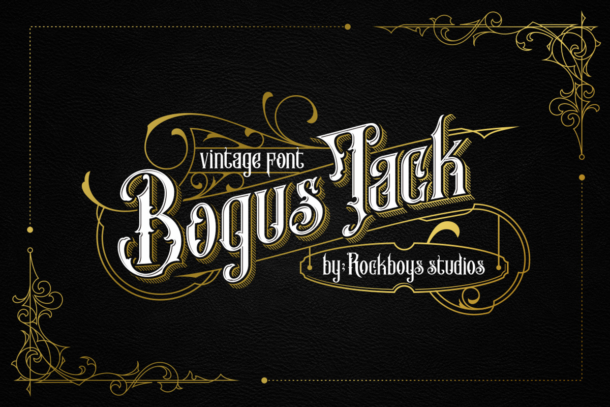 Bogus Jack - Blackletter Font, a Blackletter Font by RockboyStd (Photo 1 of 13)