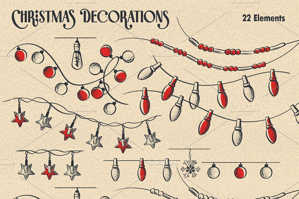 Hand Drawn Christmas Line Art Bundle, a Seasonal Illustration by Nearbirds (Photo 3 of 11)
