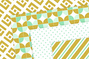 Mint And Gold Patterns Digital Paper, a Pattern Graphic by AzmariDigitals (Thumbnail 3 of 4)