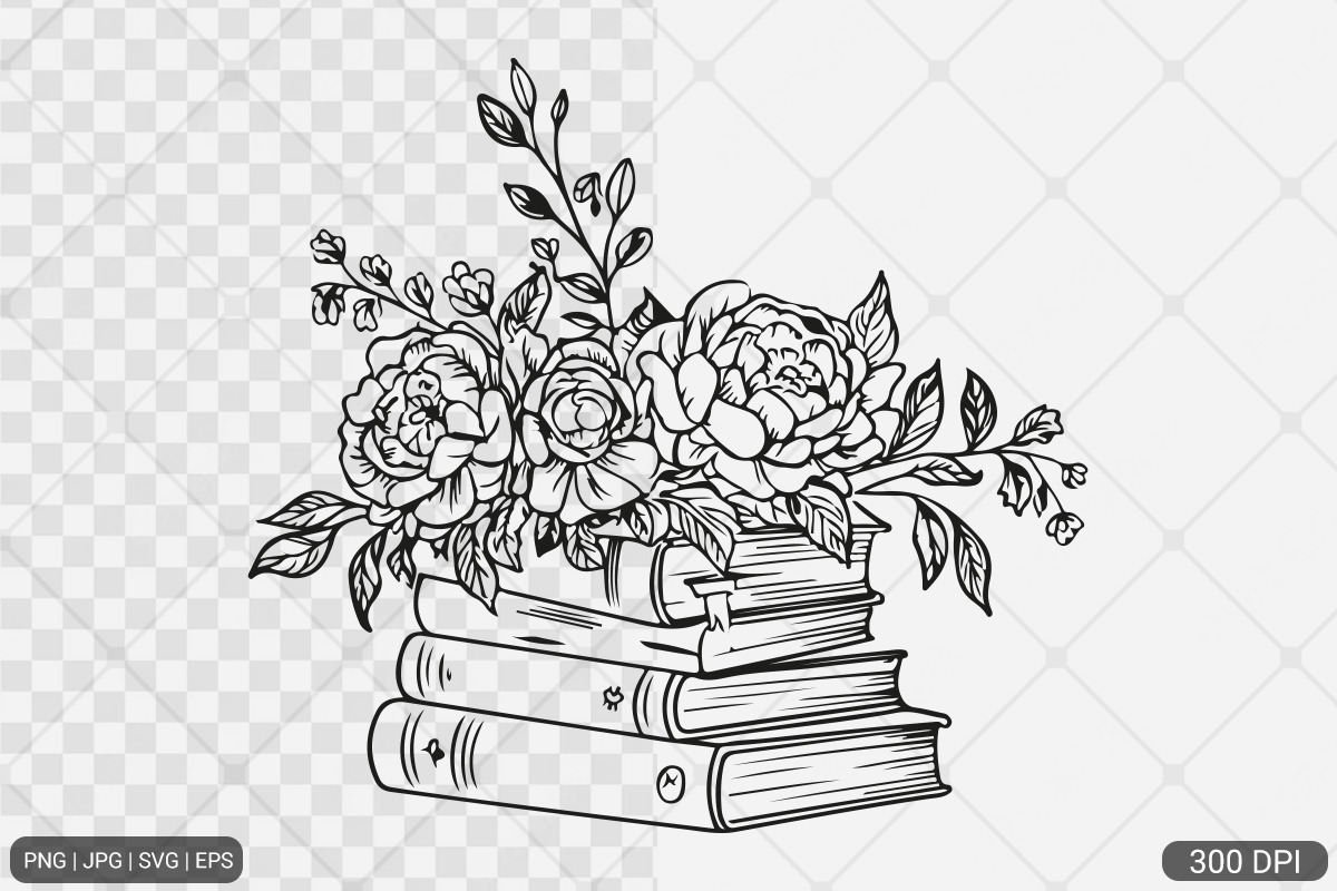 Floral Book SVG PNG Bundle Vol. 1, an Illustration by Actual Pixel (Photo 6 of 29)