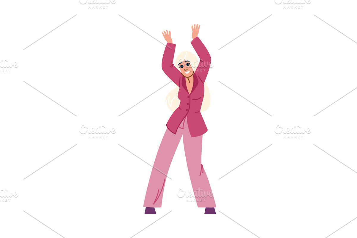 Young fashionable woman dancing with, a Person Illustration by pikepicture