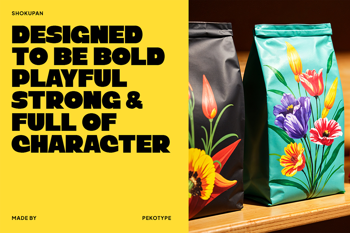 Shokupan - Bold Chunky Display Font, a Font by Pekotype (Photo 2 of 15)