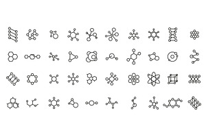 Linear chemical structure icons, an Illustration by winwin.art