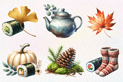 Watercolor Autumn Serenity Clipart, an Illustration by CreationArt (Thumbnail 4 of 5)