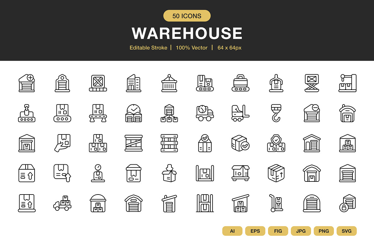 Warehouse Icons, an Icon by Spacepixel Creative