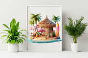 Summer Flamingo Sublimation Clipart, an Illustration by SVGArt (Thumbnail 7 of 8)