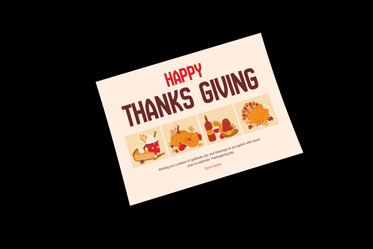 Simple Thanksgiving Greeting Card, a Card Template by Neermana (Photo 3 of 4)