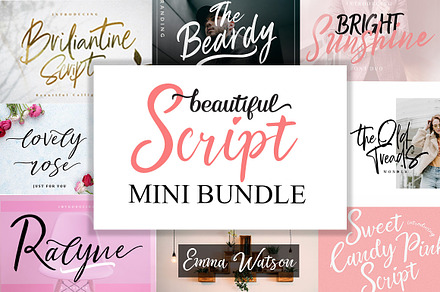 Beautiful Script Fonts Mini Bundle