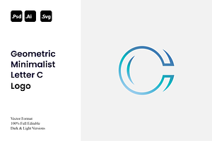 Geometric Minimalist Letter C Logo