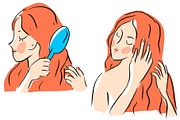 Beauty illustration Combing hair, a Graphic by Melniklenart (Thumbnail 3 of 3)