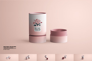 Two-Piece Telescopic Tube Box Mockup