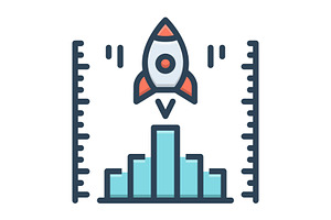 Performance rocket color icon