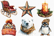Leopard Print Christmas Clipart, an Illustration by Canvas Craft (Thumbnail 3 of 7)