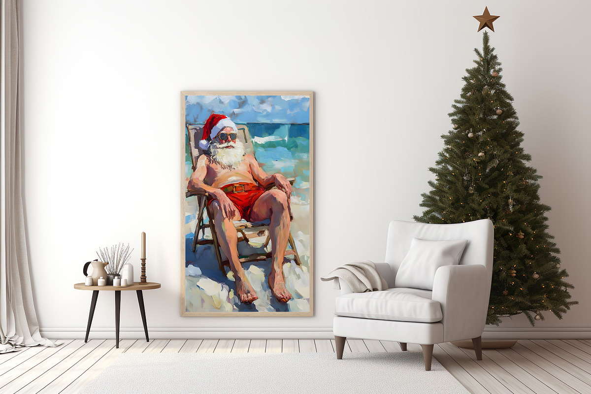 Beach Santa Claus at the Beach Art, a Holiday Photo by PrintablesByFranklyn (Photo 4 of 6)