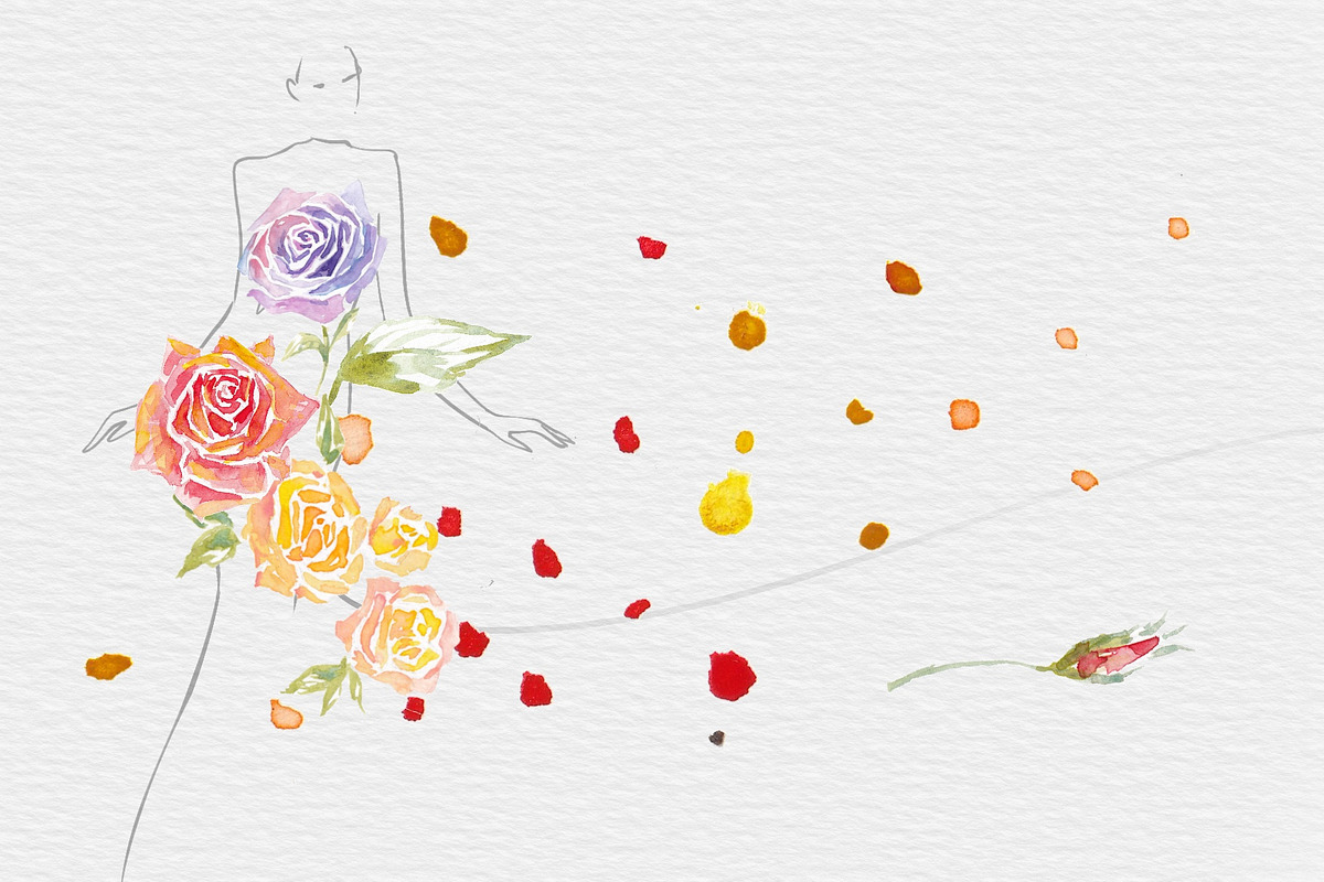 Watercolor Roses set 600 DPI, a Decorative Illustration by byJuliaKors (Photo 3 of 3)