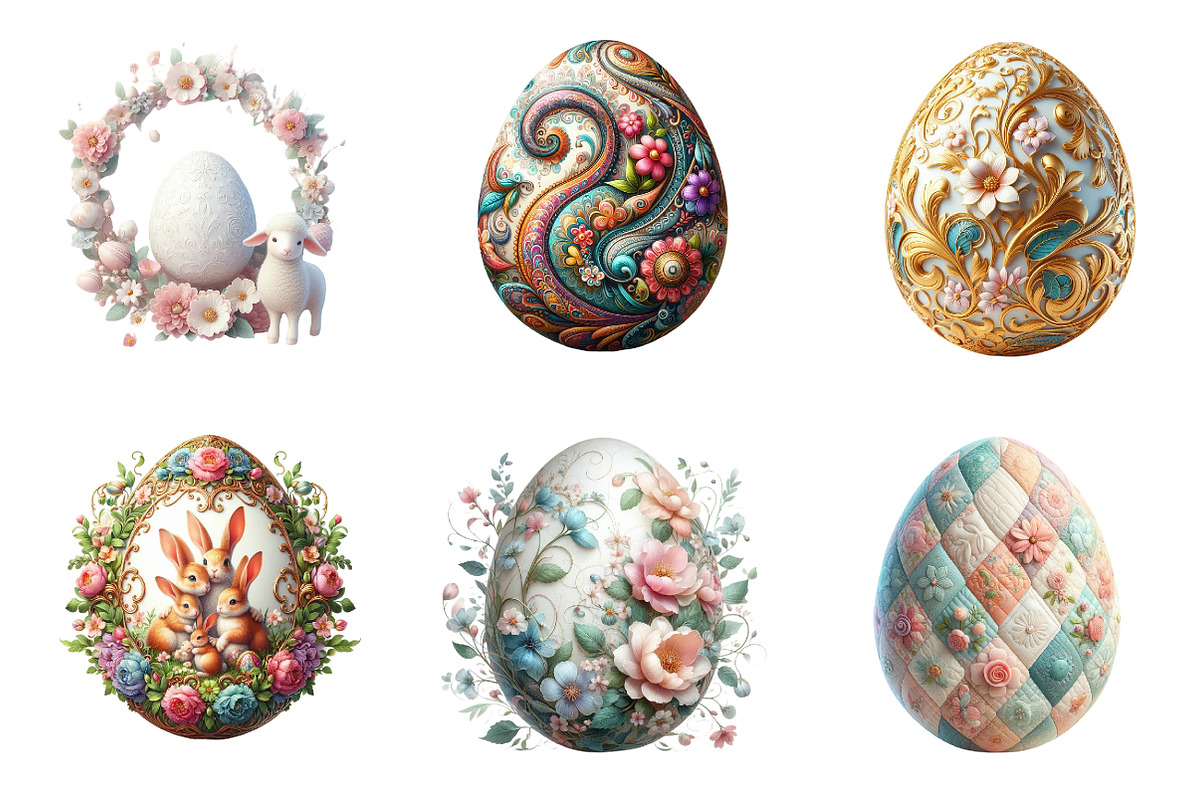 Easter eggs clipart bundle, an Illustration by SinaCreation (Photo 3 of 11)