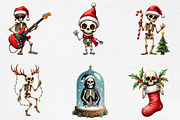 Watercolor Christmas Skeleton ClipAr, an Illustration by CrexoraLab (Thumbnail 5 of 5)