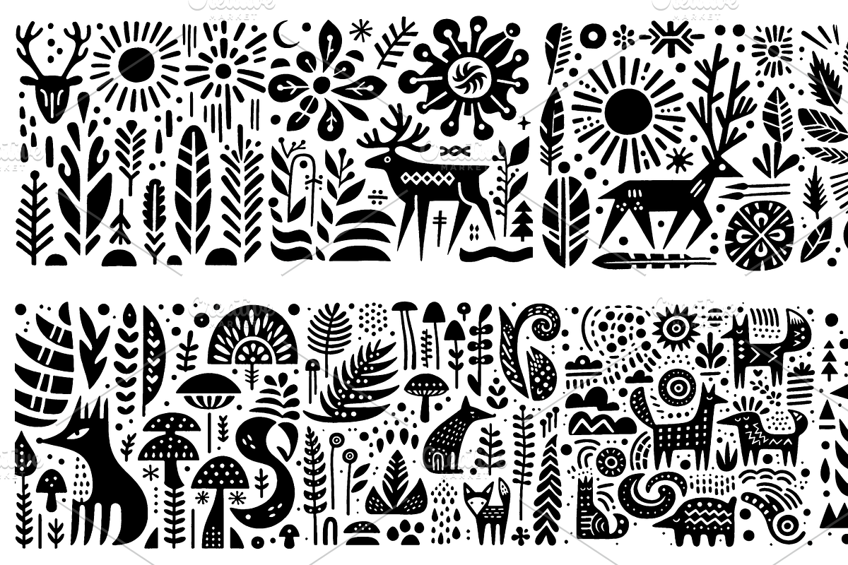 Vintage Flowers Folk Art, a Decorative Illustration by devastd (Photo 26 of 28)