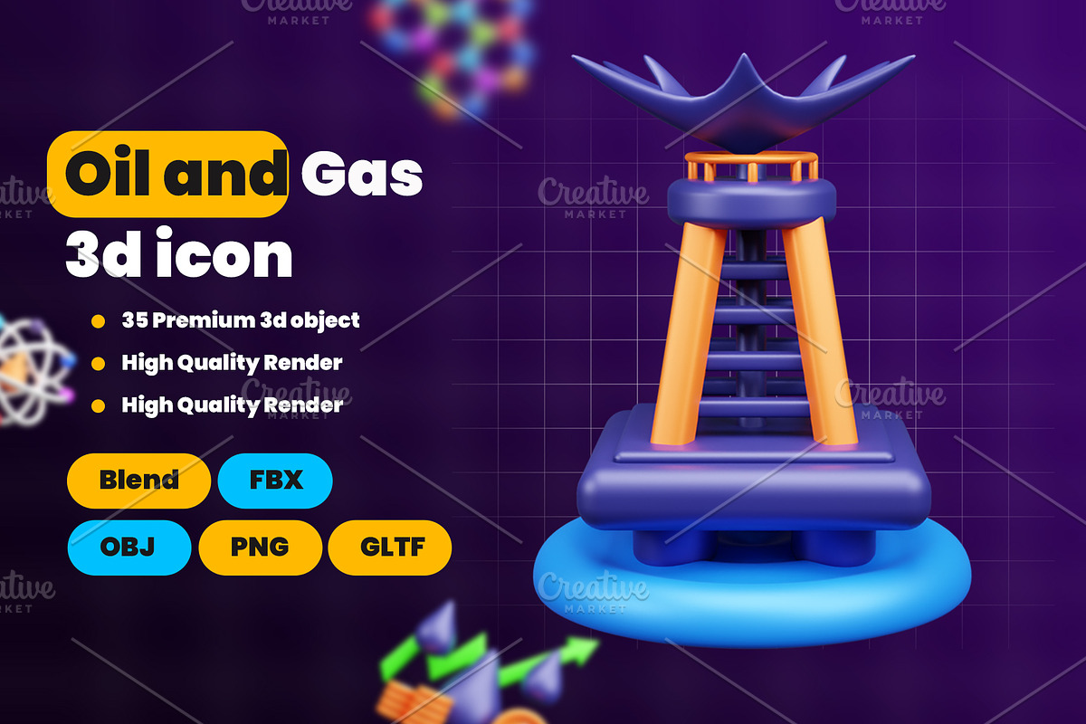 Oil and Gas 3d Icon Pack, an Object 3D Model by Ui Stock (Photo 2 of 6)