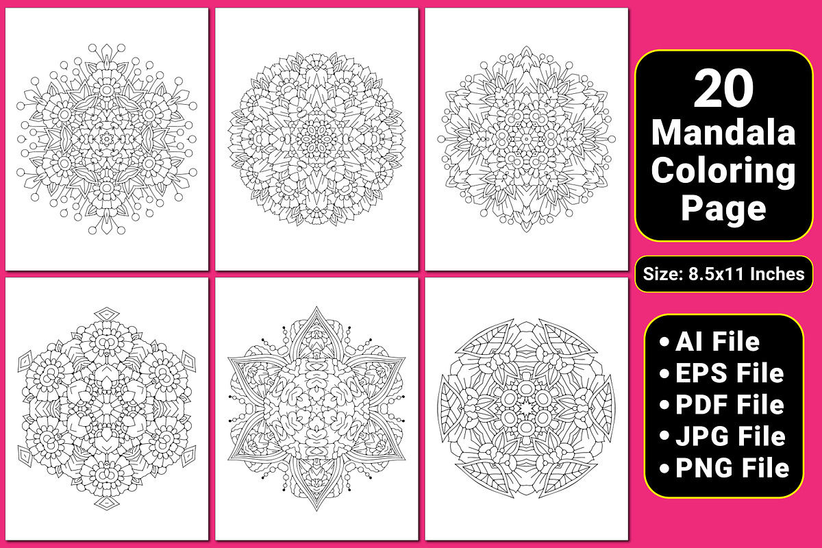 Mandala Coloring Book Pages, a Pattern Graphic by mirajeee (Photo 2 of 4)