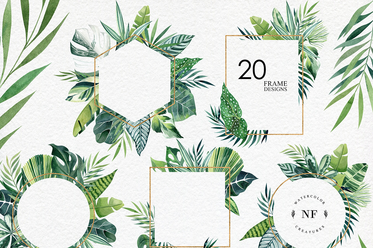 Paint In Green Watercolor Collection, a Texture Illustration by Natalia Fedorova (Photo 10 of 14)