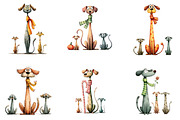 Watercolor Dog Family Clipart, an Illustration by DreamArtGraphic (Thumbnail 3 of 5)