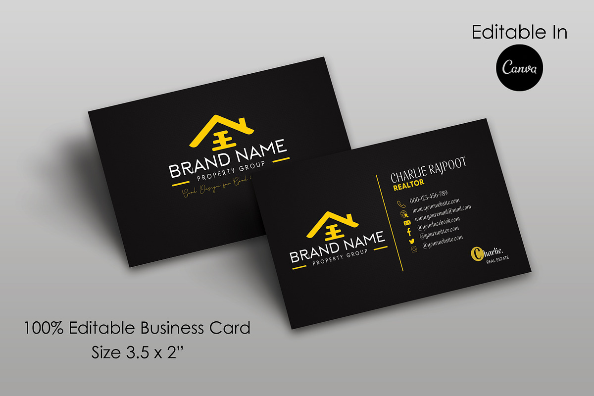 Creative Real Estate Business Card, a Business Card Template by FakhiiDesigns (Photo 1 of 4)