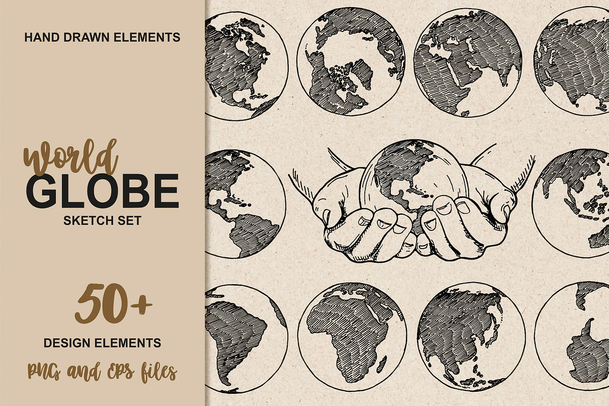 World globe sketch. Earth in hands, an Object Graphic by Live line (Photo 1 of 5)