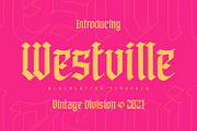 Westville, a Blackletter Font by Vintage Division (Thumbnail 1 of 10)