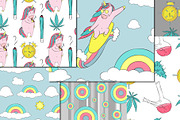 Vector cannabis & unicorns patterns, a Background Graphic by lenavetka87 (Thumbnail 9 of 10)