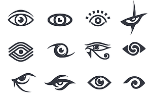 Set of different types of eyes
