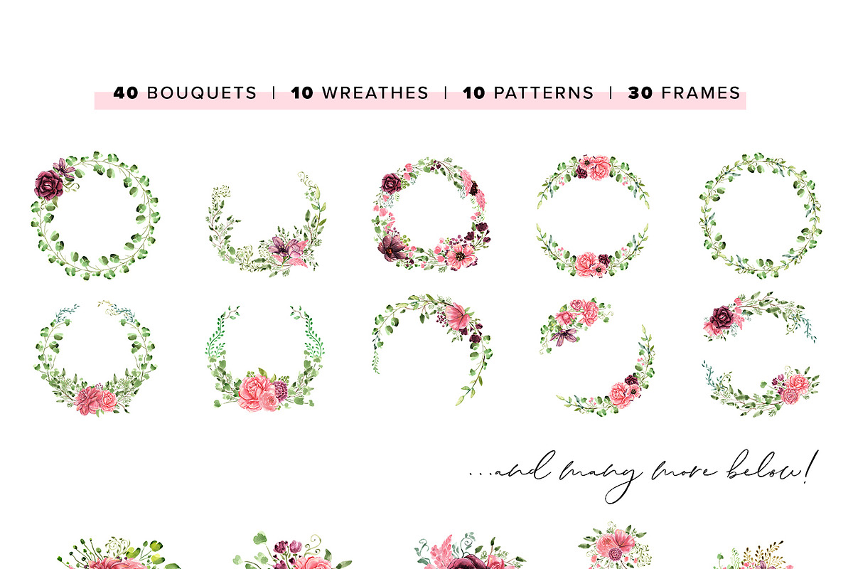Watercolor Pack: Cerise Romance, a Texture Illustration by Design Resource Hub (Photo 11 of 11)