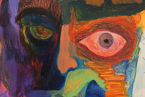 Bold abstract portrait artwork, an Abstract Photo by Hamza067