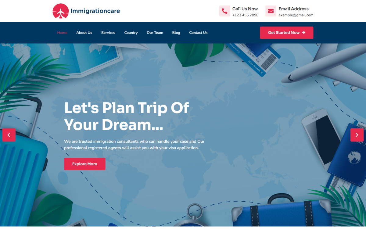 Immigrationcare Elementor Kit, a WordPress Template by Techeshta Solutions (Photo 2 of 6)