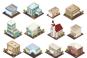 Urban Architecture Isometric Icons