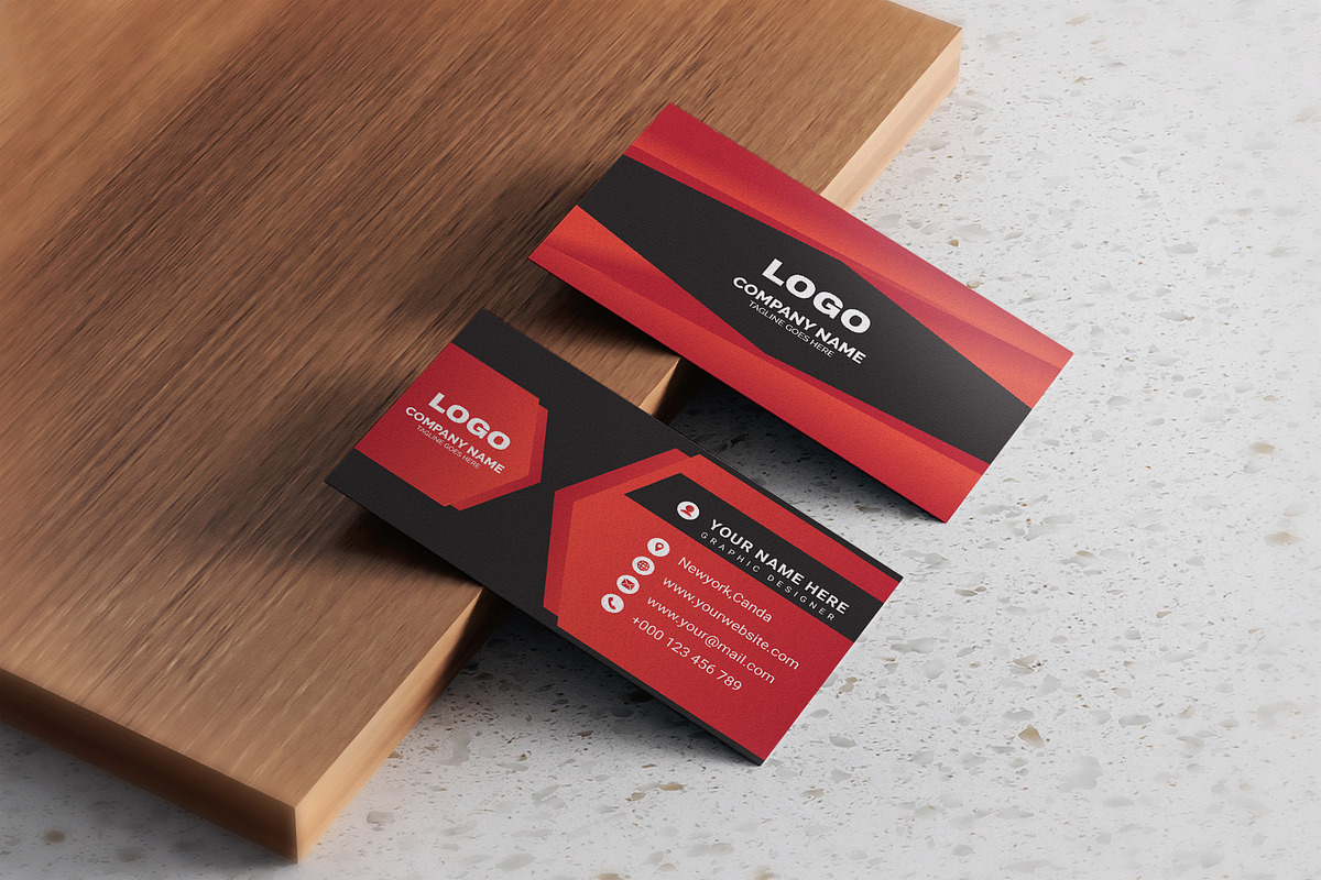 Geometric Red and Black, a Business Card Template by Vitoria's Collection (Photo 3 of 4)