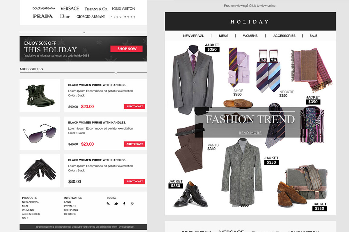 Sunday E-commerce Email PSD, an Email Template by Midnize Studio (Photo 2 of 3)