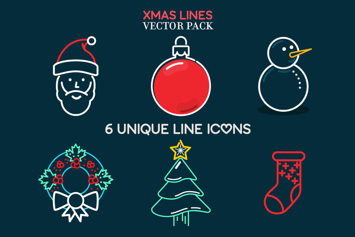 XMAS LINES Vector Pack + Bonus, a Flyer Template by RSO (Photo 4 of 5)